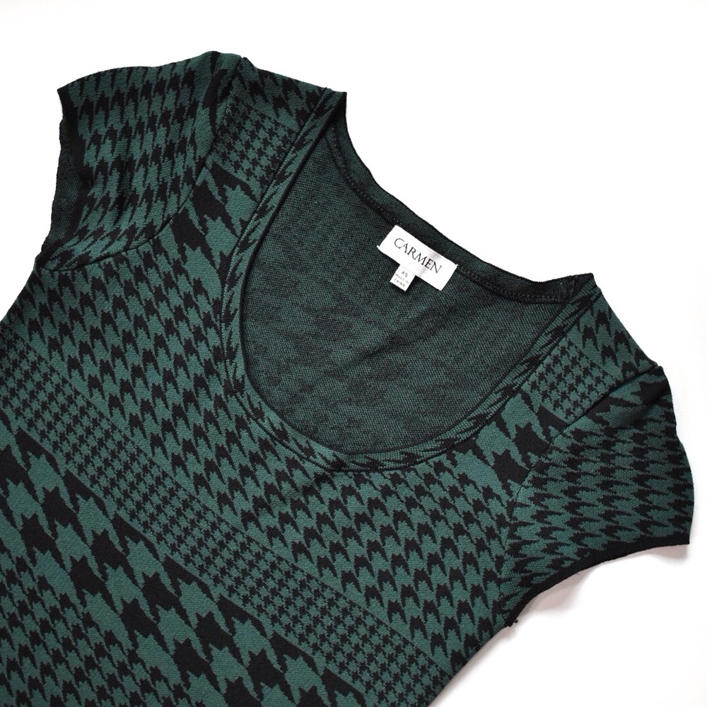Carmen Marc Valvo ‘Luna’ Houndstooth Knit Sweater Dress